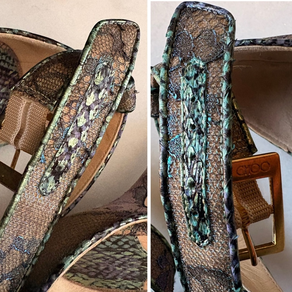 EUC Jimmy Choo Lottie Holographic Iridescent Lace Heels | 38.5 (8.5) - Picture 13 of 16